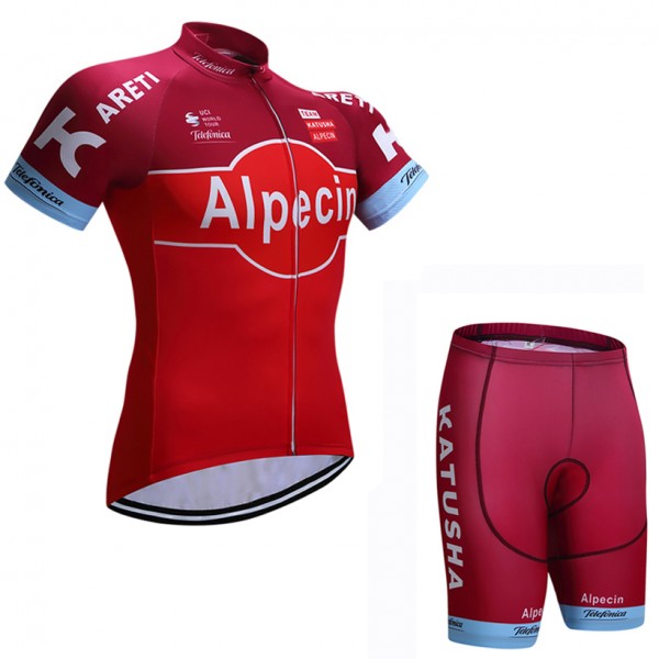 2017 KATUSHA Alpecin Fahrradbekleidung Satz Radtrikot Kurzarm+Kurz Radhose