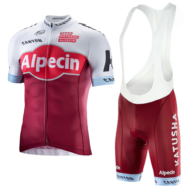 KATUSHA Alpecin Pro 2017 Fahrradbekleidung Satz Radtrikot Kurzarm+Kurz Trägerhose