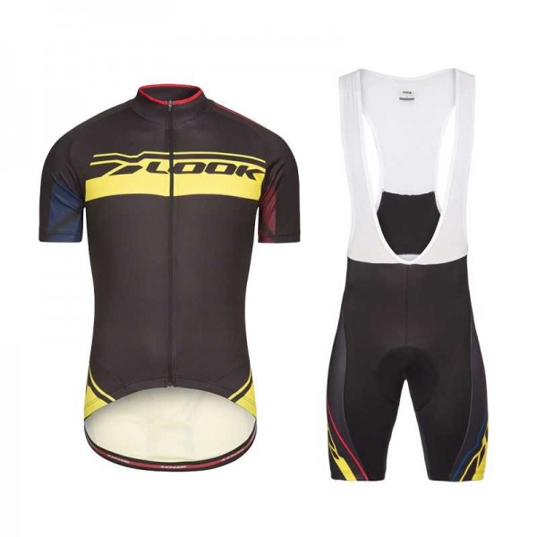 Look 2017 Gelb Fahrradbekleidung Satz Radtrikot Kurzarm+Kurz Trägerhose