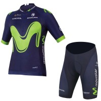 2017 Movistar Fahrradbekleidung Satz Radtrikot Kurzarm+Kurz