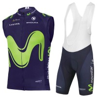 2017 Movistar ärmelloses Trikot+Kurz Tr