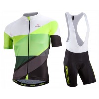 2017 Nalini PRO Campione Weiß-Vert Fahrradbekleidung Satz Radtrikot Kurzarm+Kurz Trägerhose
