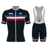 2017 France National Team Fahrradbekleidung Satz Radtrikot Kurzarm+Kurz Trägerhose
