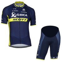 2017 Orica Scott Fahrradbekleidung Satz Radtrikot Kurzarm+Kurz Radhose
