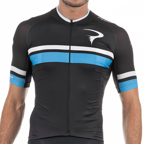 2017 Pinarello Corsa Radtrikot Kurzarm-Schwarz Sky Blau