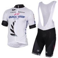 Quick Step Floors 2017 Weiß Fahrradbekleidung Satz Radtrikot Kurzarm+Kurz Trägerhose