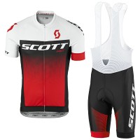 2017 Scott Rc Weiß Schwarz Rot Fahrradbekleidung Satz Radtrikot Kurzarm+Kurz Trägerhose