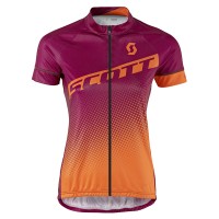 2017 Scott Damen orange violett Radtrikot Kurzarm