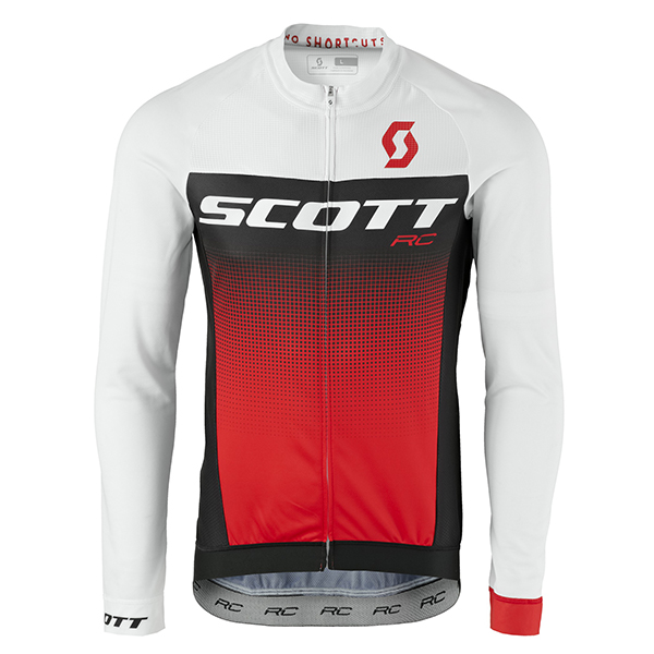 2017 Scott Rc Weiß Schwarz Rot Radtrikot Langarm
