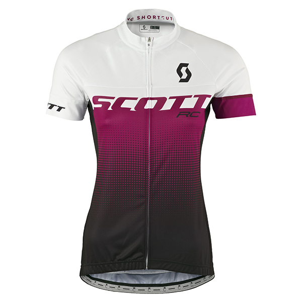 2017 Scott Damen Weiß violett Radtrikot Kurzarm