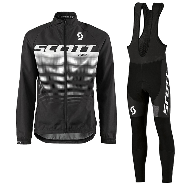 2017 Scott Rc Weiß-noir Fahrradbekleidung Satz Radtrikot Langarm+Lang Trägerhose