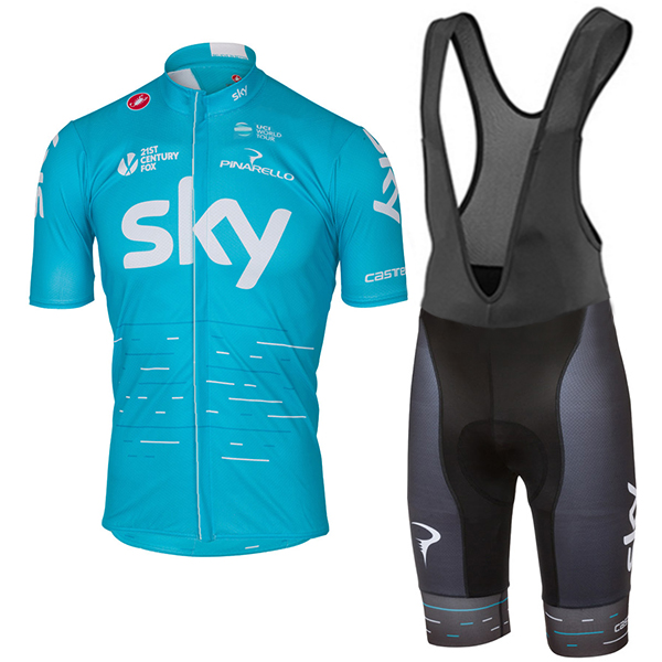 2017 Sky Pro Fahrradbekleidung Satz Radtrikot Kurzarm+Kurz Trägerhose
