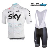 Sky Team Tour De France Set 2017 Fahrradbekleidung Satz Radtrikot Kurzarm+Kurz Trägerhose