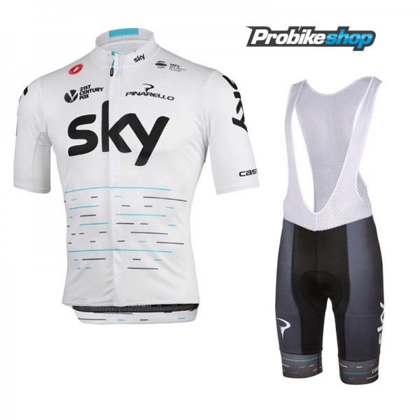 Sky Team Tour De France Set 2017 Fahrradbekleidung Satz Radtrikot Kurzarm+Kurz Trägerhose