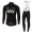 Sky Pro Schwarz 2017 Gabba Fahrradbekleidung Satz Radtrikot Langarm+Lang Trägerhose