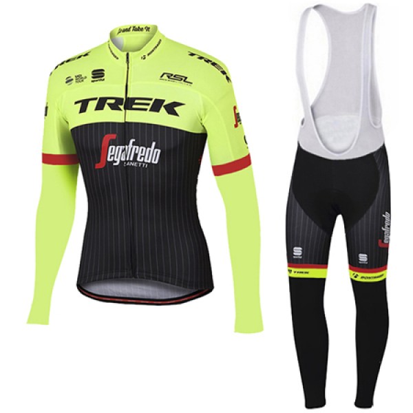 Trek Segafredo Pro 2017 Gelb Fahrradbekleidung Satz Radtrikot Langarm+Lang Trägerhose Trek Segafredo Pro 2017 Gelb Fahrradbekleidung Satz Radtrikot Langarm+Lang Trägerhose