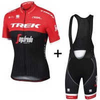 Trek Segafredo Pro 2017 Rot Fahrradbekleidung Satz Radtrikot Kurzarm+Kurz Trägerhose Schwarz