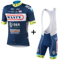 2017 Wanty Groupe Gobert Fahrradbekleidung Satz Radtrikot Kurzarm+Kurz Trägerhose